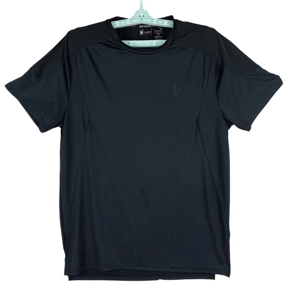 Spyder Active Mens Black Performance T-Shirt Sz M Lightweight Athletic Wear NWOT